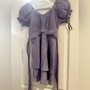 Katie J Lavender Puff Sleeve Dress